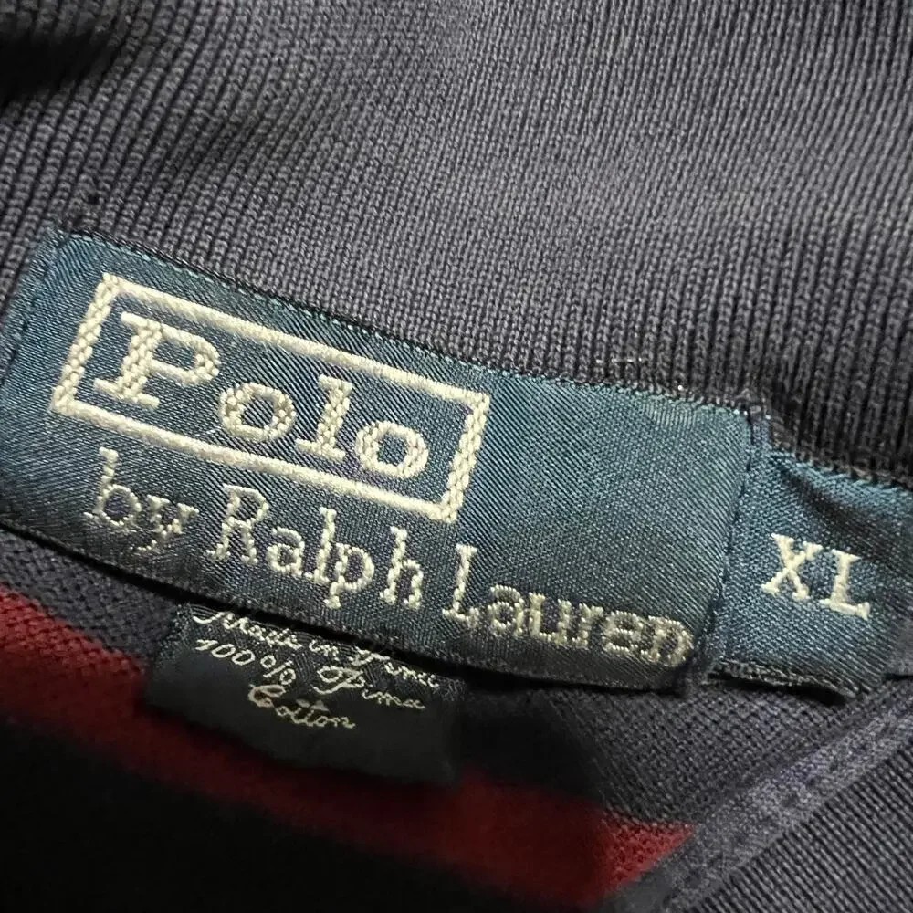 Polo Ralph Lauren Shirt Mens XL Striped Long Sleeve Polo *flaw